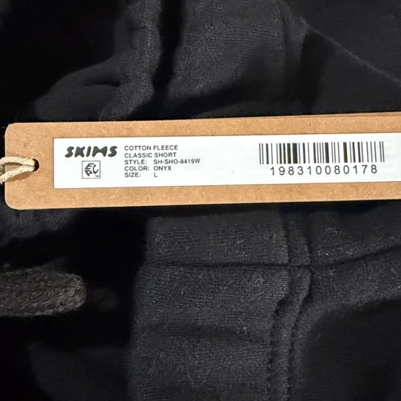 NWT Skims Cotton Fleece Classic Short Onyx Size Large - Picture 4 of 4